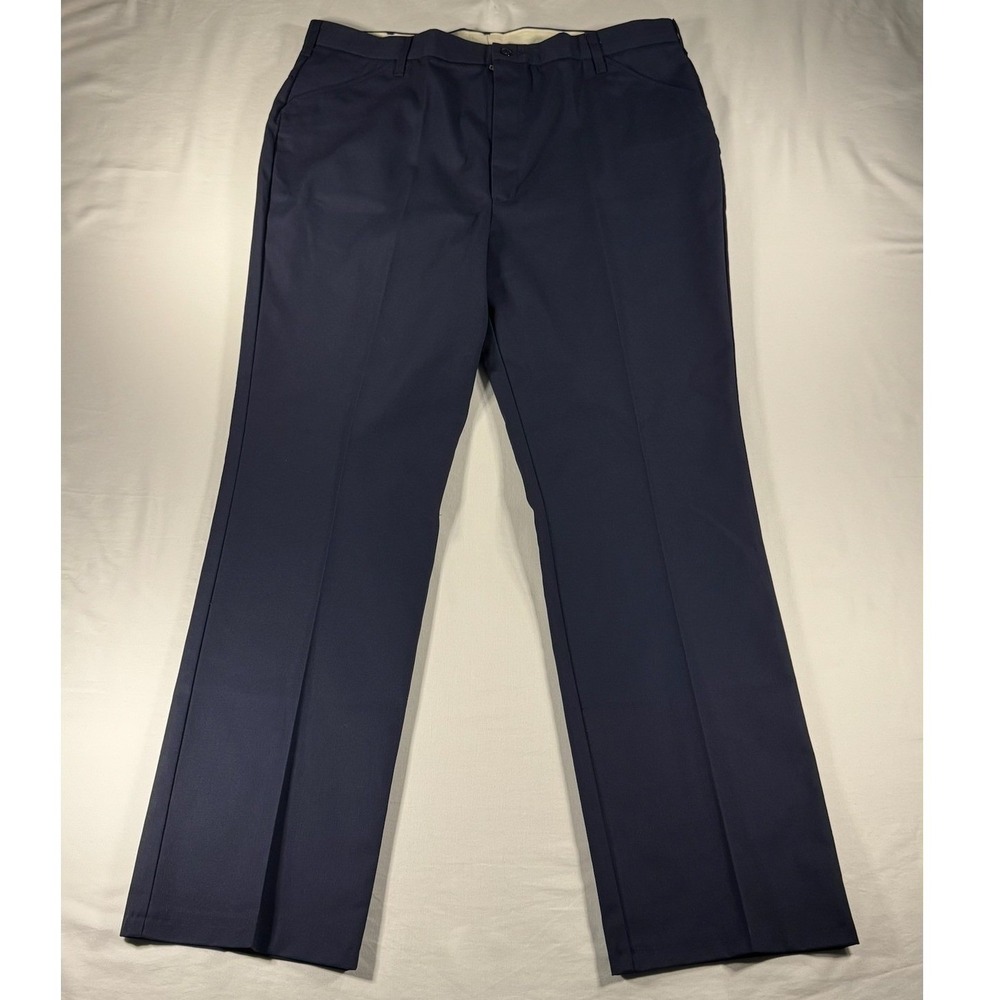 Cintas Mens Navy Blue Work Pants Trousers 40x33 Straight Leg Twill A11019 948